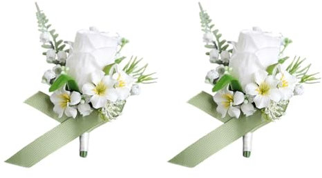 2 Stück Boutonniere Hochzeit Rose Gästeanstecker Boutonniere Braut Hochzeit Zubehör Künstliche Ansteckblume Bräutigam Hochzeitsanstecker für Braut Brautjungfer Gäste Hochzeiten, Bankette