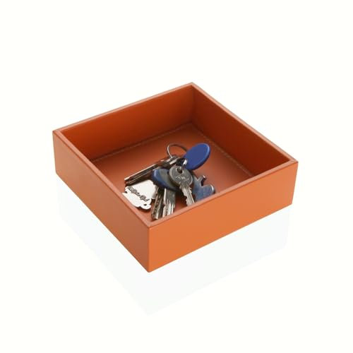 DAMDAM GO Bandeja Organizador Para Accesorios, Vaciabolsillos Para Llaves, Almacenamiento Aparador Organizador, Teléfono, Moneda, Joyería y Mesa de Noche (Terracota)