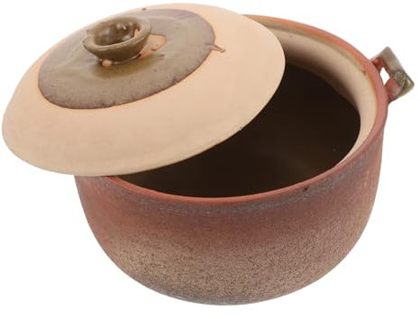 WEKADRIN Olla De Barro China Ideal para Cocinar y Guisar Asa Cómoda Estilo Tradicional