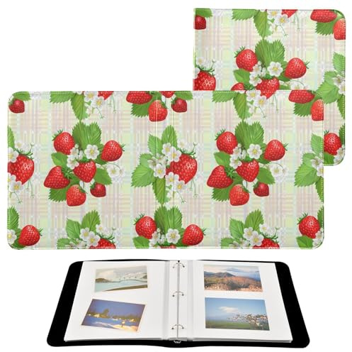 JUMBEAR Álbum de fotos grande autoadhesivo con 20 páginas, álbum de recortes para boda, familia, bebé, vacaciones, fresas lindas