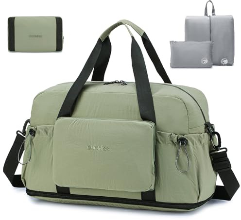 SPAHER 50L Expanderbar Handbagage Resväska 55x40x23 Lufthansa Wizzair Stor Vikbar Duffelväska Flygplan Undersäte Kabinväska Overnight Dam Herr Sportväska Gymväska Weekendväs med Sminkväska