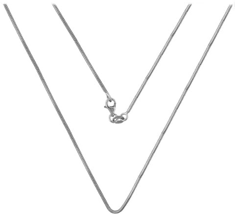 Ulex Premium 925 Sterling Silber Rhodinierte Schlangenketten-Halskette 1,5mm - 45 cm, eleganter Damenhalsreif aus 925 Silber, fein rhodiniert, moderne Design für jeden Anlass