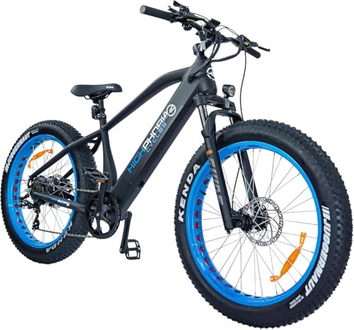 Highphoria E-Bike Elektrofahrrad, 26 Fatbike 7 Gang E-Mountainbike Erwachsene mit Display, Austauschbarem 48V 14Ah 672Wh Akku, 250W Motor, 25 km/h, Reichweite 100 km für den Stadtverkehr(Neu)