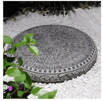 SFQEVHRZ Marchepieds de Jardin， Dalle Ronde de 14/20 Pouces, Dalle de pelouse Couleur béton décorative for allée(Small)