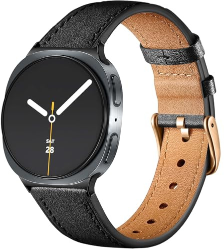 Issinlky Läderarmband för Galaxy Watch 8 40mm 44mm, Businessarmband för Galaxy Watch 8 Classic 46mm Dam Herr