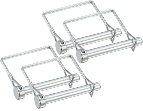 PATIKIL 4Pz Perni Sicurezza Bloccaggio 3/8 x 2,8 (9,5x70mm) con Anello | Perni di Aggancio Accoppiatore Per Rimorchio Filo, Arco Albero, Clip a Molla Quadrata, per Rimorchi Agricoli Carri Giardino