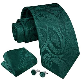 Enlision Corbata para Hombre Paisley Corbata de Gemelos Bolsillo de Pañuelo Multicolor