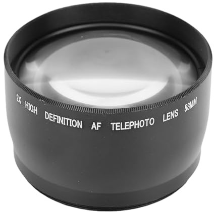 Fabater Teleconvertidor 2X, Convertidor de Lente de Aumento 2.0X de Aluminio de Vidrio óptico de 58 Mm, Convertidor Extensor para Cámara sin Espejo