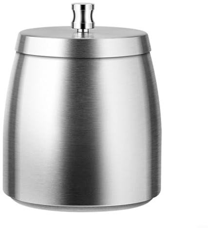 Premium Windproof in Stainless Steel with Cover, Large Capacity Tabletop Ash Holder for Outdoor Events, Non-Slip Base for Home Bar Hotel Cafe, Silver(B)