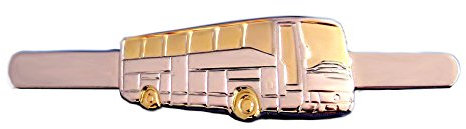 Krawattennadel Bus Bicolor (teilgold) mit Geschenkbox, Messing, Ohne Stein