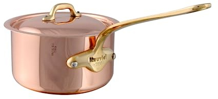 Mauviel 6720.15 M'Heritage M'150B Kupfer-Kochtopf mit Deckel, 1,2 QT-14 cm, Bronzegriff