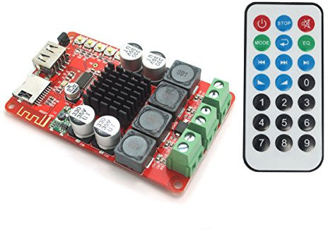 DollaTek TPA3116 Scheda Amplificatore di Potenza Digitale Bluetooth 2X50W con Telecomando, Supporto TF Card/Radio FM/Gioco di decodifica USB DC 8~26V per Cuffie Amplificatore HiFi