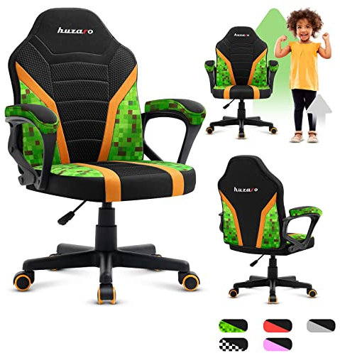 huzaro Ranger 1.0 Gaming Stuhl für Kinder Bürostuhl Gamer Chair Schreibtischstuhl ergonomisches modernes Design Armlehnen Sitzhöhenverstellung Gummiräder Pixel