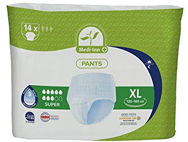 Medi-Inn Inkontinenz-Pants SUPER, diskreter Schutz & hohe Saugstärke, mit elastischem Bund, 1 x 14 Stück (Größe XL)