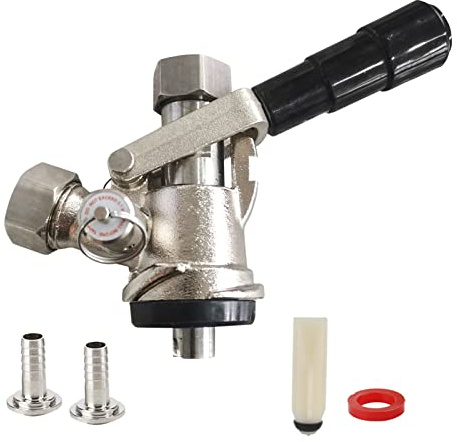 Dispensador de Cerveza Acoplador de Barril Dispensador de Cerveza Tipo S Conector de Grifo de Cerveza con válvula de Alivio de presión de Seguridad Elaboración casera