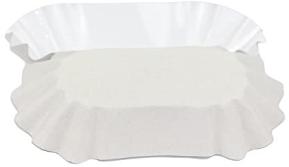 Commerline 250 Stück Pommesschalen KU1 ca.11x19,5x3,2cm | Pappschalen Pappteller Einweggeschirr Kuchenteller Partygeschirr | Partyteller Einwegteller Papierteller
