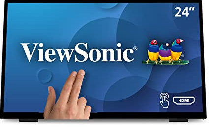 ViewSonic TD2465 24-inch Frameless Touch Monitor, FHD 1080p, with 10 Points PCAP, HDMI, USB, DisplayPort, Palm Rejection