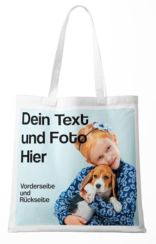 BLAK TEE Personalisierbarer Selbst Gestalten mit Foto und Text Wiederverwendbare Einkaufstasche