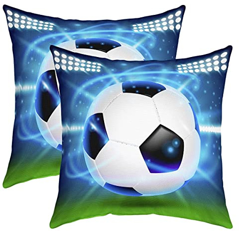 Fotboll prydnadskudde överdrag amerikansk fotboll boll sport kuddfodral för hem vardagsrum dekor vändbar urban boll spel dekorativt kuddfodral 45 cm x 45 cm