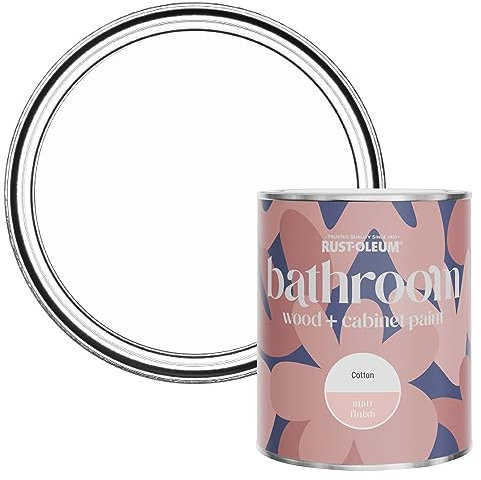 Rust-Oleum feuchtigkeitsresistente weiß Badezimmerholz- und Schrankfarbe in Matt Finish - Baumwolle 750ML