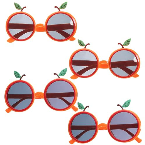 Amosfun 4 StüCk Lustige Sonnenbrillen in Orange - Einzigartige Hawaiianische Brille Perfekt FüR Partys Fotorequisiten Und Präsente