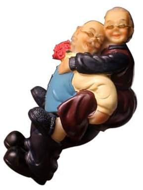 Amosfun Liebe Alte Mann Ornamente Kunsthandwerk Aus Kunstharz Paar Statuen Skulptur Paargeschenke Hochzeitsdekorationen Kleine Geschenke Persönlichkeit Marionette Ältere