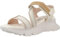Hispanitas - Sandalia de pala,casual,cuña media de 7cm,plataforma 4cm,suela blanca de goma,velcro,tiras elásticas para: Mujer color: DESSERT talla:40