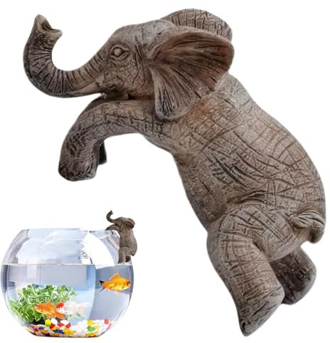 Pot de fleurs Huggers Figurine d'éléphant | Figurine d'animal | Accessoire de pot de fleurs pour bibliothèque, balcon, jardin
