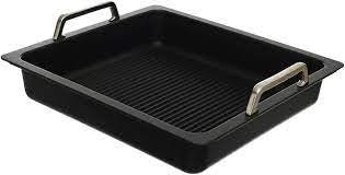 AMT Gastroguss Gastronorm AMZN-53733-GG - Contenitore alto GN 2/3, non a induzione, 35,4 cm x 32,5 cm, altezza 5,5 cm, con manici in acciaio inox, finitura antiaderente Lotan®