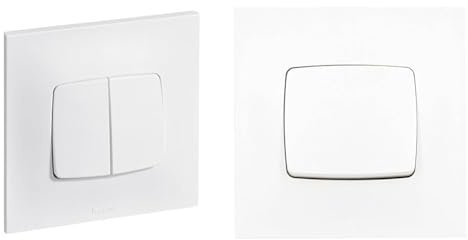 LEGRAND - Interrupteur Double ou Va-et-vient Neptune 10A - Commande d'Éclairage Monobloc & Interrupteur Poussoir Neptune 6A - Commande d'Éclairage Monobloc - Prêt à Installer