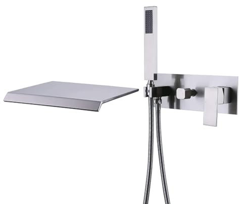 XJTNLB Rubinetto Doccia da Incasso Cromo Rubinetteria Doccia Bocca per Vasca da Bagno Rubinetto Cascata Miscelatore Monocomando per Vasca da Bagno