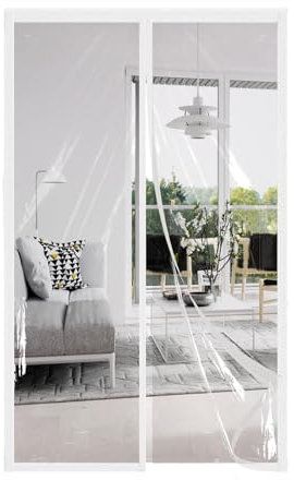 AQKaki Magnet Wärmeschutzvorhang für 175x245cm, EVA Transparenter Thermo Türvorhang Kälteschutz Wintern Thermovorhang Tür Wasserdicht Winddicht Isoliervorhang Balkon Badezimmer Tür Wohnzimmer