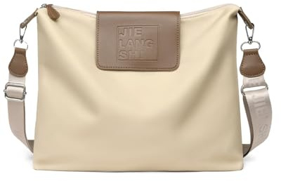 Borsa a tracolla grande da donna, in tessuto e nylon, casual, per viaggi, alla moda, stile hobo, L