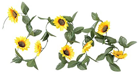 Cabilock Künstliche Sonnenblumenranke Rattan-wandbehang Sonnenblumen-Swag Künstliche Pflanzendekoration für Zuhause