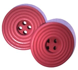 15 edle Holz-Knöpfe 25mm (2,5cm) Fuchsia rund Rillenmuster Vierlochknöpfe a 2mm je Loch – 4-Loch-Knöpfe mit Rillen zum Annähen nähen aufnähen basteln Bastelknöpfe Jackenknöpfe Mantelknöpfe