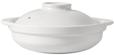 Casseruola, pentola in ceramica di grande capacità per stufa a gas, pentola bassa ad alta temperatura per cucinare casseruole, stufati e riso in argilla, 5,6 l