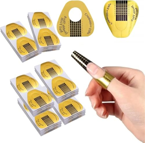 120 Pièces Ongles Chablons Extend Papier, Pochoirs de Modelage, Chablon Papier pour Gel Nails Art, Auto-Adhésif Ongles Forme avec Numéro, pour Extensions en Gel Acrylique ou UV