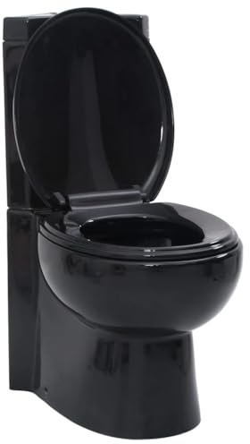 Massbinet Toilette für Ecke Keramik Schwarz