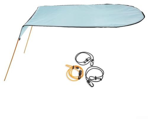 Canoe Sun Shelter Awning Protection Cover With Aluminum Support Rods, Shade Canopy Shelter, Waterproof Oxford Cloth Awning With Aluminum Poles, 125X110cm (6)