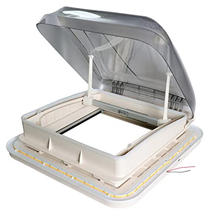 AIRYSSFU RV Exhaust Fan, RV Roof Window Aluminum Alloy Camper Van Roof Window Caravan Top Window And Skylight With Led Light Double Glazing Acrylic