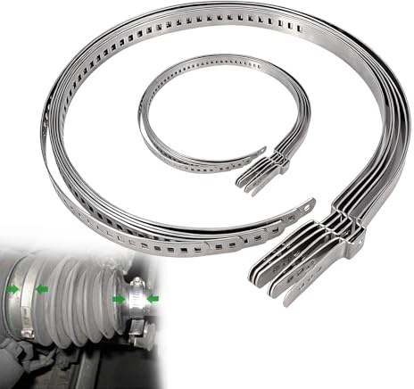 Lumi Zenva 12 Stück CV Achsmanschetten Schellen – 25–50 mm & 50–120 mm Edelstahl Klemmschellen für Antriebswellen – Universelle Schlauchschellen für Auto & Motorrad – Rostfrei, wasserdicht & langlebig