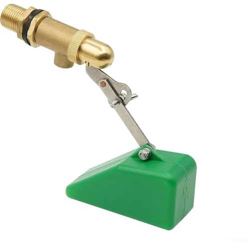 Honseadek Vanne à flotteur en laiton à bras réglable avec flotteur en plastique pour le contrôle automatique du niveau d'eau dans les réservoirs, raccord fileté 1/2 pouce adapté aux bassins et
