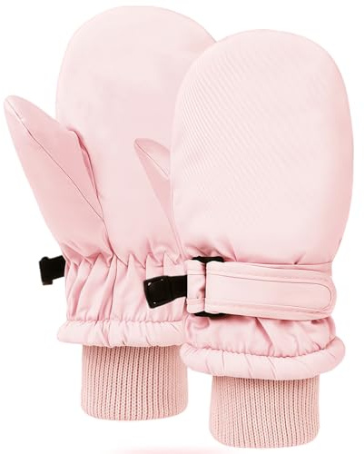 AYNKH - Manoplas de esquí para mujer, invierno, guantes térmicos, a prueba de viento e impermeables, manoplas con forro polar, guantes deportivos táctiles, para esquiar, senderismo, correr, ciclismo