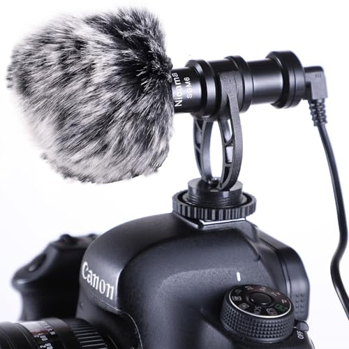 Nicama SGM6 3.5mm Condenser Shotgun Camera Microphone with Windscreen Muff for DSLR Canon EOS Nikon Sony Camcorders Smartphone (NOT for Canon T5, T6 and T7)