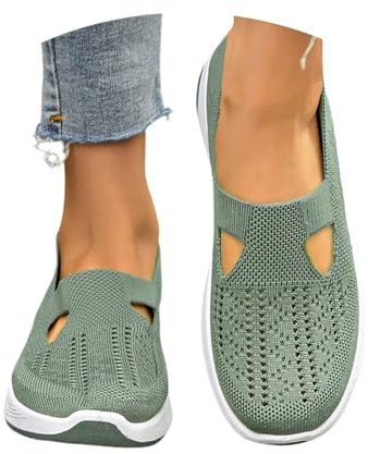 Chaussure Orthopédique Femme Été Baskets sans Laçage pour Femmes Chaussures de Marche À Plateforme Légères Sneakers Fitness Slip on Confort Basquette Course Travail
