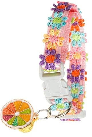 Broderad Hundhalsband | Mjukt Spetsblomster Justerbart Sött Halsprydnad Med Bjällra,Spets Katthalsband | För Vardag Hemma Inomhus Utomhus Trädgård Camping Resa Sommar Vår