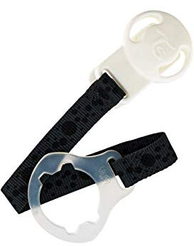 TWISTSHAKE Schnullerkette aus Stoff und Silikon | BPA Frei - Black; Schwarz