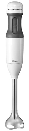 KitchenAid 5KHB1231BWH Classic Hand Blender with Graduated Jar, 700 ml, White