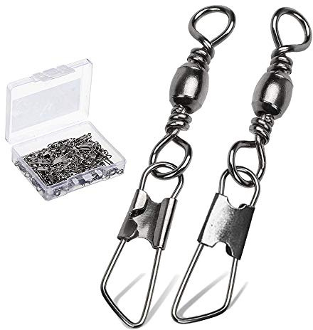 9Tong Acciaio Inossidabile Girevole Acqua salata Molta Forza Pesca a Scatto Connettore Linea barilotto Girelle barile Snap di Sicurezza Attrezzatura 50pcs 22lbs