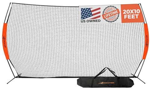Lacrosse Backstop 20 x 10 Feet Lacrosse Net, Baseball Softball Practice, Perfect Training Net, Soccer Net, Basketball Net, Baseball Net, Pitching Net, Softball Net W/Bag